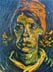Riproduzione, Copia e Rivisitazioni olio su tela di Vincent Van Gogh by Ida Parigi: Testa di Contadina con Copricapo Rosso