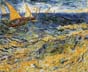 Reproductions and Copies of masterpieces oil on canvas Vincent Van Gogh revisited by Ida Parigi’s paintings: Seascape at Saint-Maries