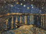 Riproduzione, Copia e Rivisitazioni olio su tela di Vincent Van Gogh by Ida Parigi: Notte Stellata sul Rodano