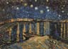 Reproductions and Copies of masterpieces oil on canvas Vincent Van Gogh revisited by Ida Parigi’s paintings: Starry Night Over the Rhone