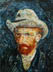 Riproduzione, Copia e Rivisitazioni olio su tela di Vincent Van Gogh by Ida Parigi: Autoritratto con Cappello di Feltro