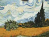 Riproduzione, Copia e Rivisitazioni olio su tela di Vincent Van Gogh by Ida Parigi: Campo di Grano con Cipressi