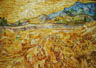 Riproduzione, Copia e Rivisitazioni olio su tela di Vincent Van Gogh by Ida Parigi: Campo di Grano con Mietitore sotto il Sole