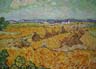 Reproductions and Copies of masterpieces oil on canvas Vincent Van Gogh revisited by Ida Parigi’s paintings: Wheat Stacks with Reaper