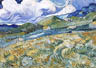 Riproduzione, Copia e Rivisitazioni olio su tela di Vincent Van Gogh by Ida Parigi: Paesaggio di Montagna dietro l’Ospedale di Saint-Paul
