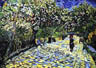 Riproduzione, Copia e Rivisitazioni olio su tela di Vincent Van Gogh by Ida Parigi: Strada con Castagni in Fiore nel Parco Pubblico di Arles