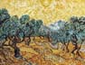 Reproductions and Copies of masterpieces oil on canvas Vincent Van Gogh revisited by Ida Parigi’s paintings: Olive Trees with Yellow Sky and Sun